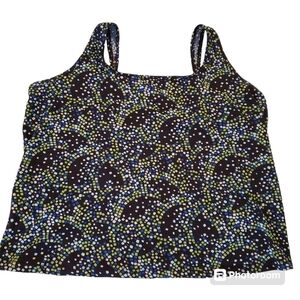 Lane Bryant Dressy Bkack Green Blue Tank Top sz 18/20